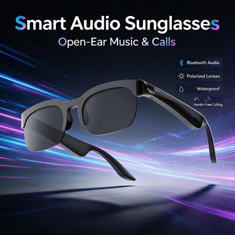 Audio Music To Video - نظارات شمسية ذكية مع سماعات بلوتوث