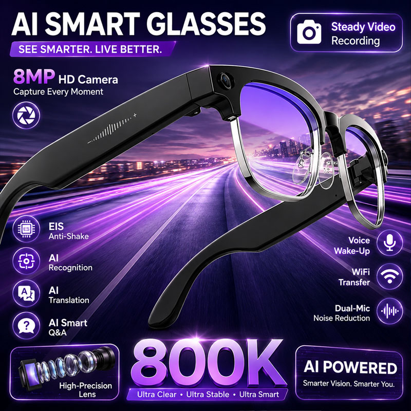 Audio Music Image - نظارات ذكية W630 بكاميرا عالية الدقة