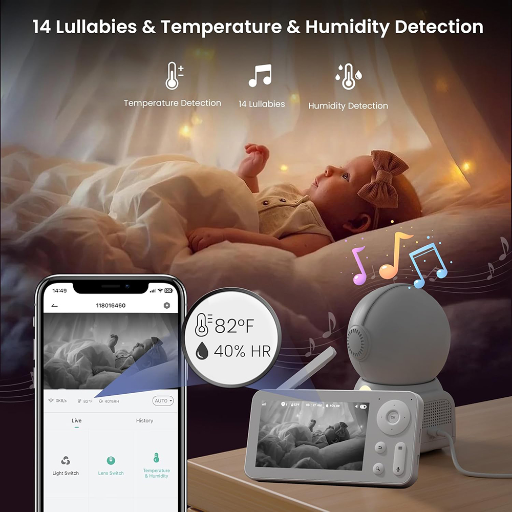 جهاز مراقبة الطفل 2K مع كاميرت - مراجعة Audio Music To Video وسعره